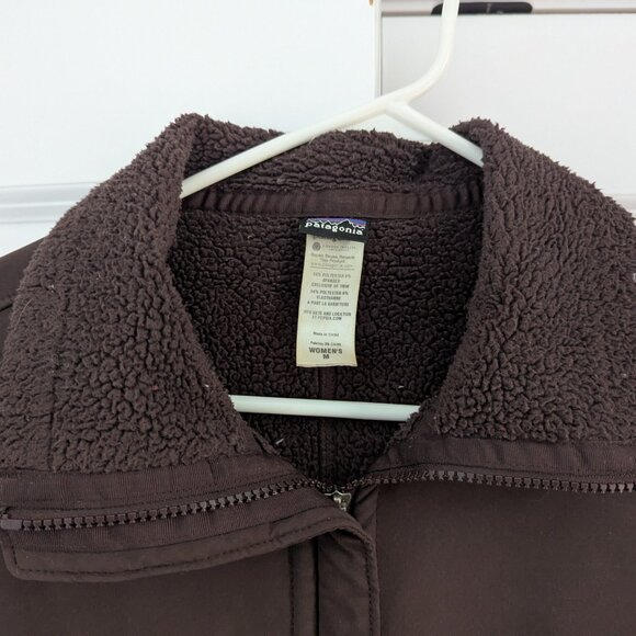 Patagonia Au Train Brown Soft Shell Long Jacket Fleece Lined - Women's Medium - Picture 4 of 6